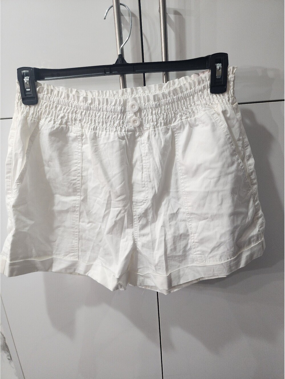 Vanilla Star Women's White Elastic Waist Casual Shorts XL